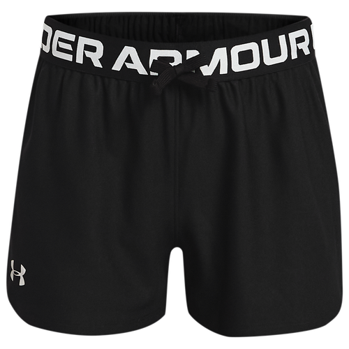 

Girls Under Armour Under Armour Play Up Shorts - Girls' Grade School Black/Silver Size L