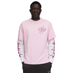 Men's - PUMA Lafrance Pink Heem Long Sleeve Tee - Puma White/Pale Pink