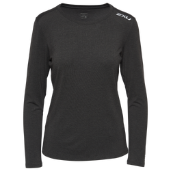 Women's - 2XU Ignition Base Layer Long Sleeve - Black Marle/Reflective Silver