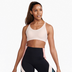 Women's - 2XU Aero Medium Impact Bra - Peach Whip/Peach Whip