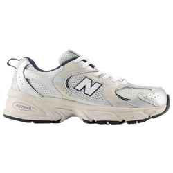 Girls' Grade School - New Balance 530  - White/Silver/Blue