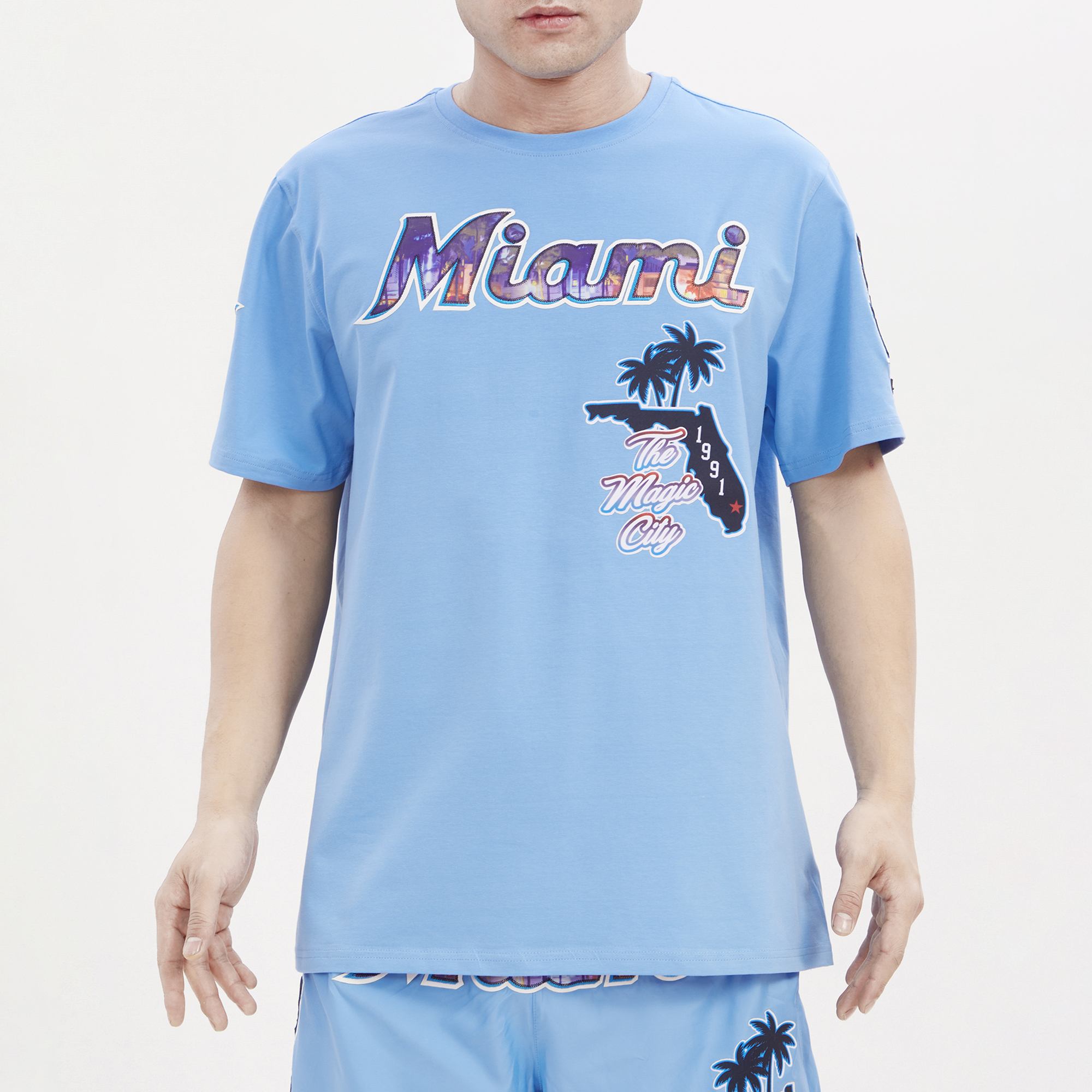 Men's Black/Blue Miami Marlins City Rep Closer Raglan V-Neck T-Shirt