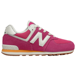 Girls' Grade School - New Balance 574 - Pink/White