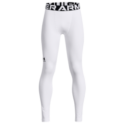 Boys' Grade School - Under Armour ColdGear Armour Leggings - White/Black