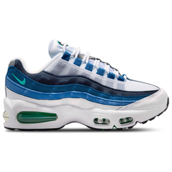 Boys' Grade School - Nike Air Max 95 BB PRM Emerald  - White/Emerald Green/Lake Blue