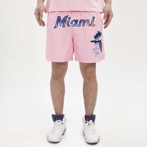 

Pro Standard Mens Miami Marlins Pro Standard Marlins Home Town City Scape Woven Shorts - Mens Pink Size M