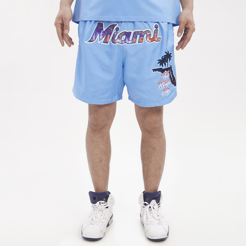

Pro Standard Mens Miami Marlins Pro Standard Marlins Home Town City Scape Woven Shorts - Mens Blue Size XL