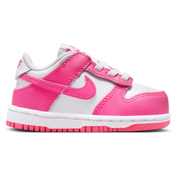 Girls' Toddler - Nike Dunk Low  - Laser Fuchsia/White