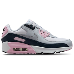 Girls' Grade School - Nike Air Max 90 - Grey/Pink