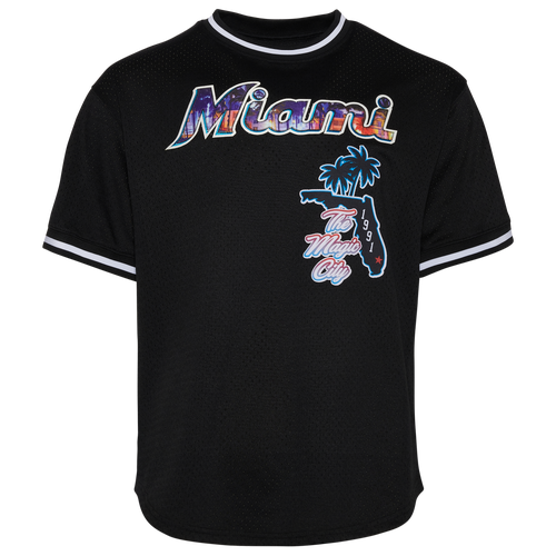 

Pro Standard Mens Miami Marlins Pro Standard Marlins Home Town City Scape Mesh T-Shirt - Mens Black Size XL