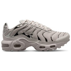 Girls' Grade School - Nike Air Max Plus HF  - Light Iron Ore/Metallic Silver/Gym Red