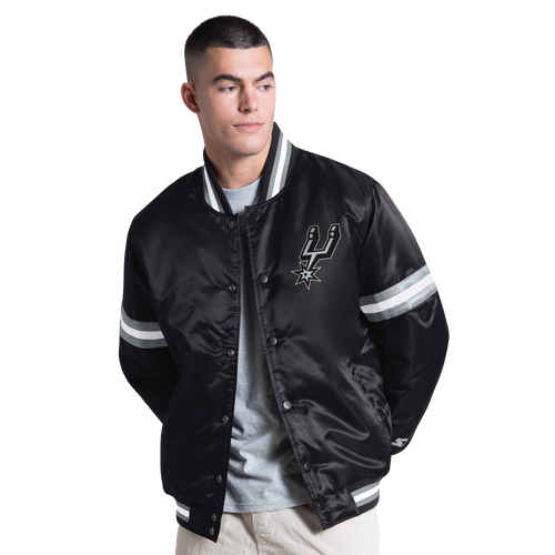 Starter Mens San Antonio Spurs NBA CTS Varsity Jacket - - Black