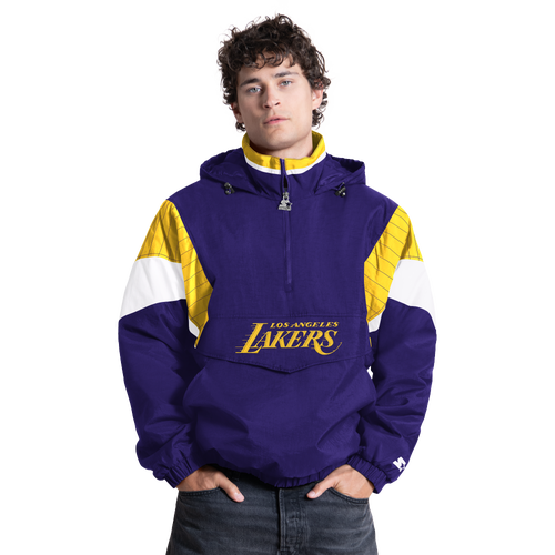 Starter Mens Los Angeles Lakers NBA Throwback QZ Jacket - - Purple