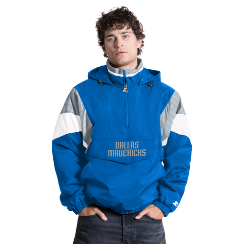 Starter Mens Dallas Mavericks NBA Throwback QZ Jacket - - Blue