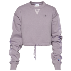 Women's - Champion Classic Fleece Cinched Bottom Crew - Smoked Lilac