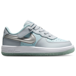 Boys' Preschool - Nike Air Force 1 EasyOn Low - Pure Platinum/Metallic Silver/Blue