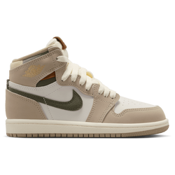 Girls' Preschool - Jordan Retro 1 High OG - Tan/White