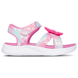Girls' Preschool - Skechers Lighted Butterfly Sandals - Pink/Silver