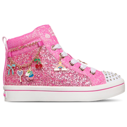Girls' Preschool - Skechers Twinkle Charms Removable Bracelets Lighted High - Pink/White