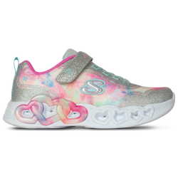 Girls' Preschool - Skechers Infinite Heart Lights  - Multi/Silver