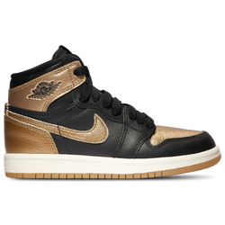 Boys' Preschool - Jordan Retro 1 High OG  - Black/Gold