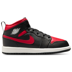 Boys' Preschool - Jordan AJ 1 Mid  - Black/Red/White