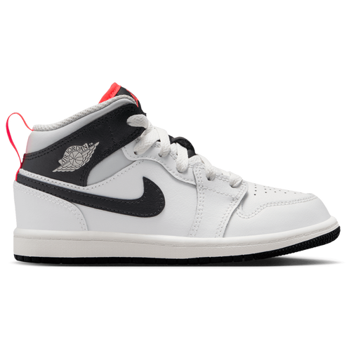 Jordan Boys AJ 1 Mid - Preschool Basketball Shoes - Summit White / Black / Infrared Size 2.0