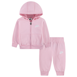Girls' Infant - Nike LBR Full-Zip Club Set - Medium Soft Pink/White