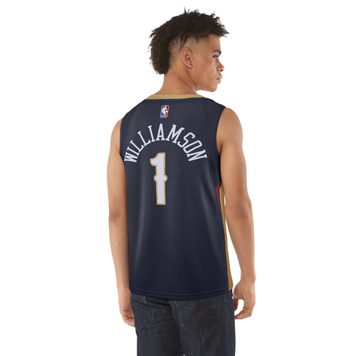

Nike Mens Zion Williamson Nike Pelicans Swingman Jersey - Mens Club Gold/College Navy Size M