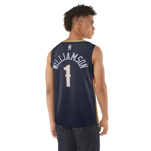 

Nike Mens Zion Williamson Nike Pelicans Swingman Jersey - Mens Club Gold/College Navy Size S