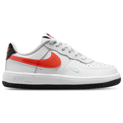 Boys' Preschool - Nike Force 1 Low BP Lace FL1  - White/Flash Crimson/Hydrogen Blue