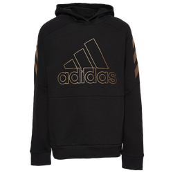 Boys' Grade School - adidas 3 Stripe Block Hoodie - Adi Black/Copper