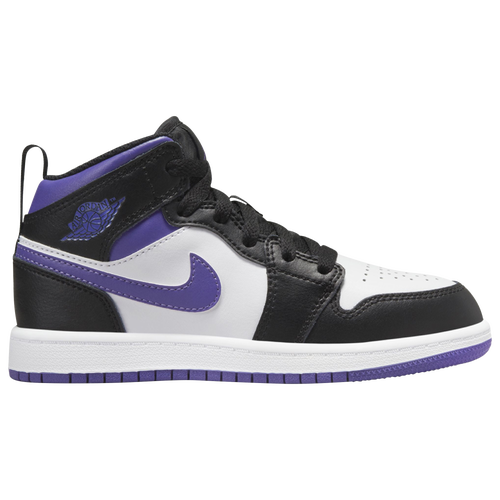 

Jordan Boys Jordan AJ 1 Mid - Boys' Preschool Basketball Shoes Black/Dark Iris/White Size 11.0