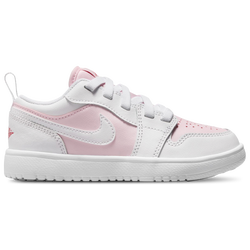 Girls' Preschool - Jordan AJ 1 Low - White/Pink Foam/Red