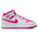 Jordan AJ 1 Fund Mid  - Girls' Preschool White/Grey/Pink