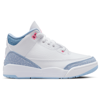 Jordan Pre School Retro 3 - WHITE/PINK GLOW/COBALT BLISS