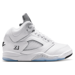 Boys' Preschool - Jordan Retro 5 - White/Silver/Black