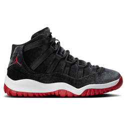 Girls' Preschool - Jordan Retro 11 Tex - Black/Red/White