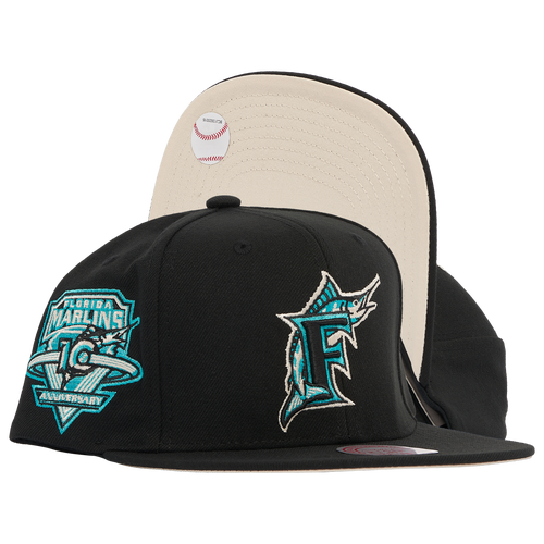 Mitchell & Ness Mens Miami Marlins  Marlins Team Classic Snapback In Black/teal