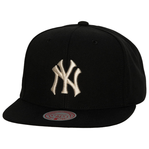 Mitchell & Ness Men's  Black New York Yankees Cooperstown Collection True Classics Snapback Hat In Black/white