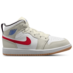 Boys' Preschool - Jordan AJ 1 Mid - White/Sail/Phantom