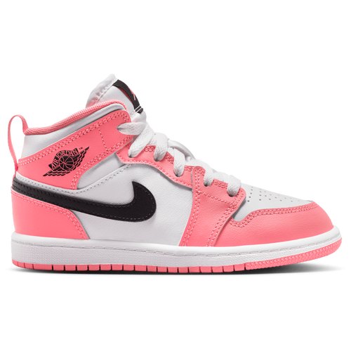 Jordan Boys AJ 1 Mid - Boy's Preschool Basketball Shoes Size 12.0 - Pink Gaze/Black/White