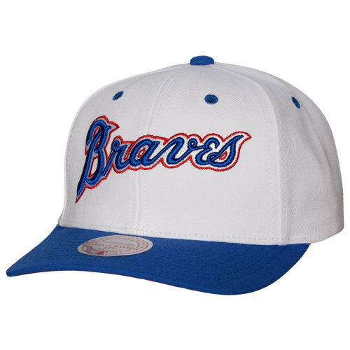 

Mitchell & Ness Mens Atlanta Braves Mitchell & Ness Braves Evergreen Pro Snapback - Mens White/Navy Size One Size