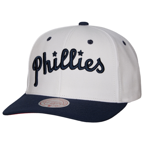 Mitchell & Ness Men's  White Philadelphia Phillies Cooperstown Collection Pro Crown Snapback Hat In White/red