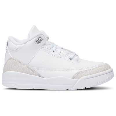 Preschool Jordan Retro 3 - WHITE/METALLIC SILVER/WHITE