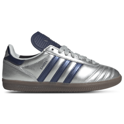 Boys' Grade School - adidas Originals Samba  - Silver Metallic/Dark Blue