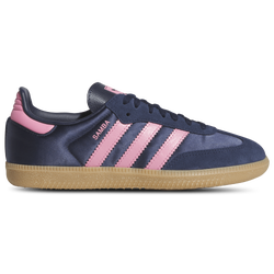 Girls' Grade School - adidas Originals Samba Satin  - Navy/Pink
