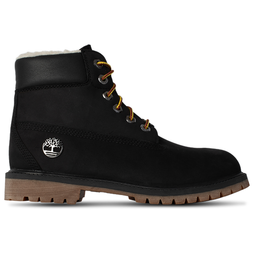 Timberland Boys 6 Premium Sherpa Boys Grade School Shoes Black Gum Size 06.5