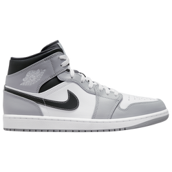 Men's - Jordan AJ 1 Mid  - Light Grey/White/Anthracite