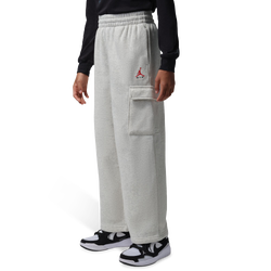 Boys' Grade School - Jordan Brooklyn St Fleece Cargo Pants  - Grey/Red